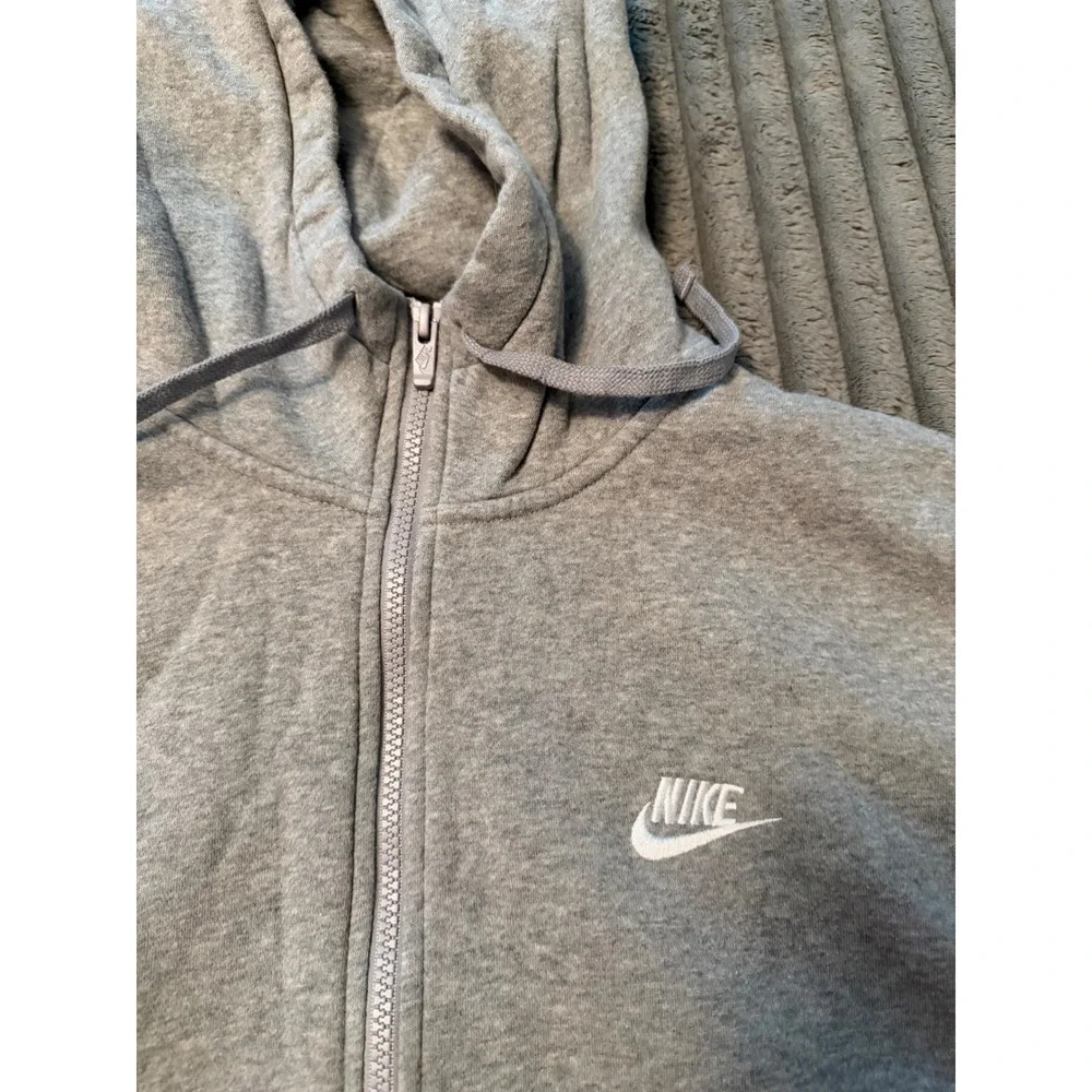 Nike Sportswear Club Fleece Full Zip Hoodie Grey Heather Mens Large 804389-063